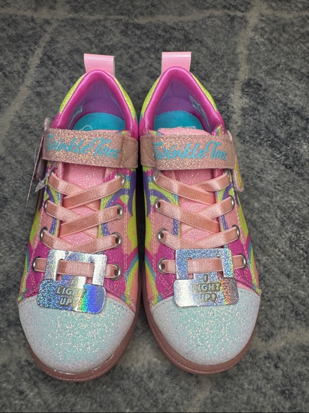 Girls' Pink Glitter Light-Up Sneakers